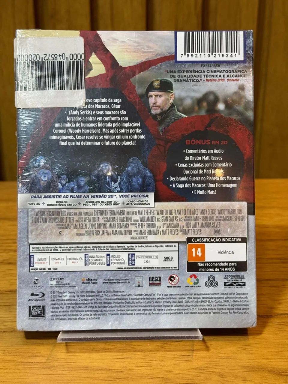 Blu-ray - Planeta Dos Macacos: A Guerra - 2D / 3D - Original Lacrado - Foto 3