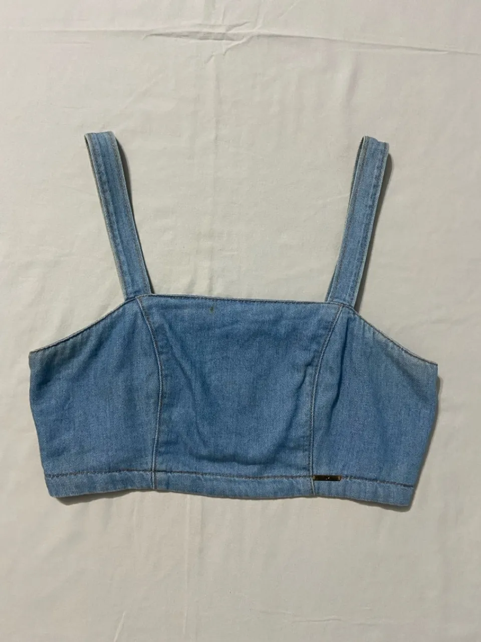 Top Cropped Jeans Azul Hering