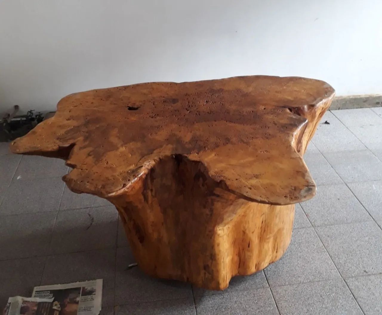 Mesa de centro rústica em madeira maciça  - Foto 4