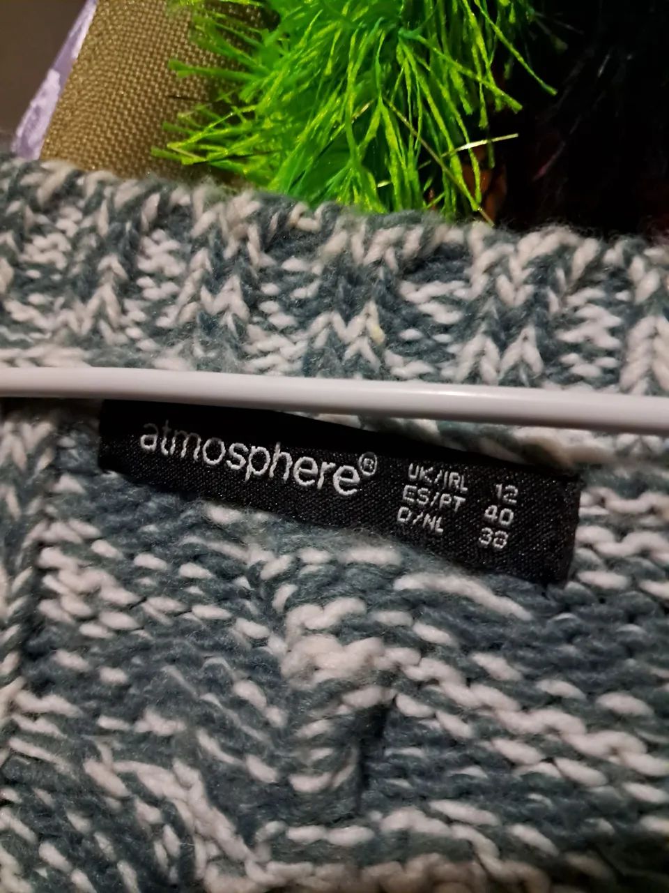 Colete Tricot Azul e Branco - Foto 4