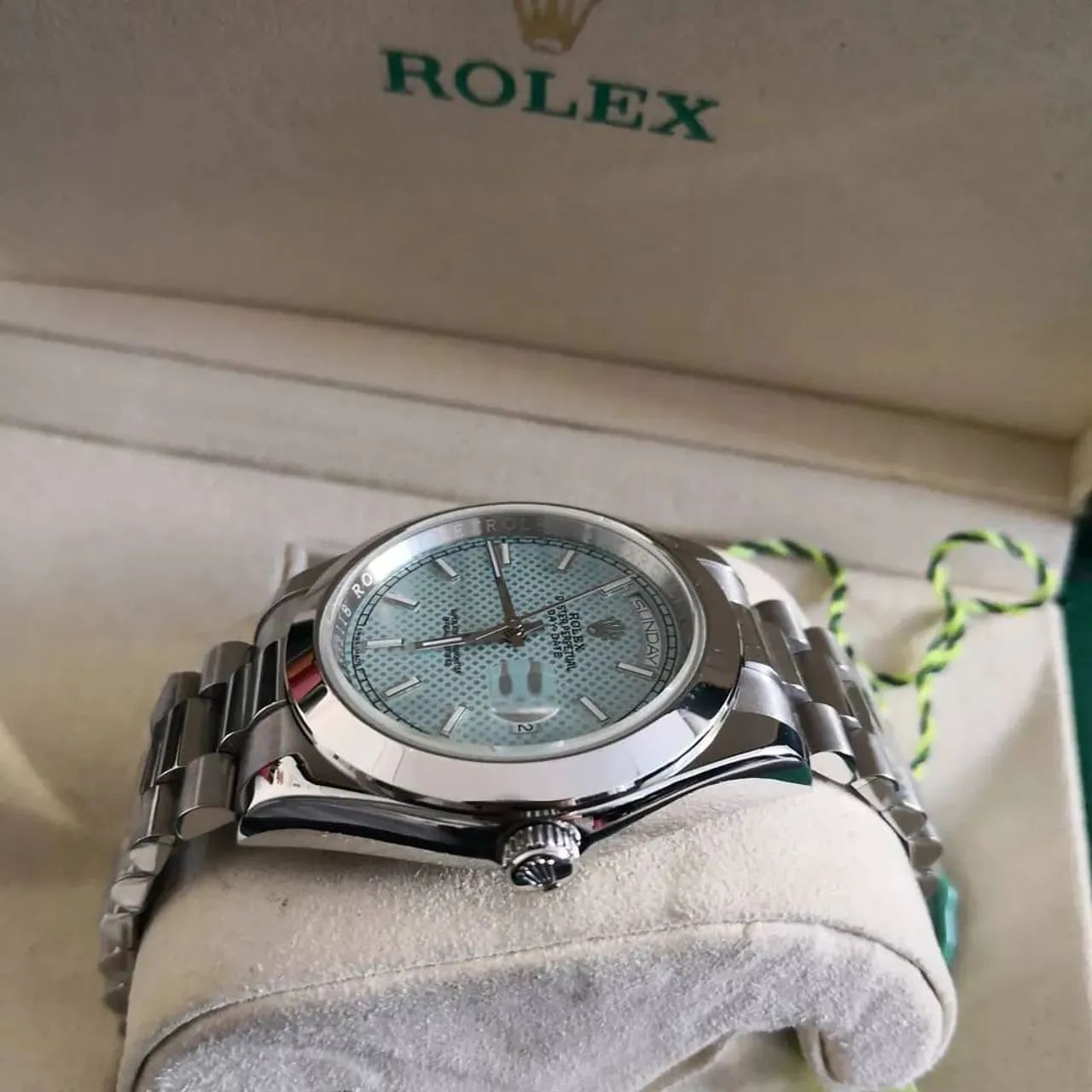 Relógio ROLEX AUTOMÁTICO  - MODELO DAY DATE AZUL BEBÊ - Foto 5