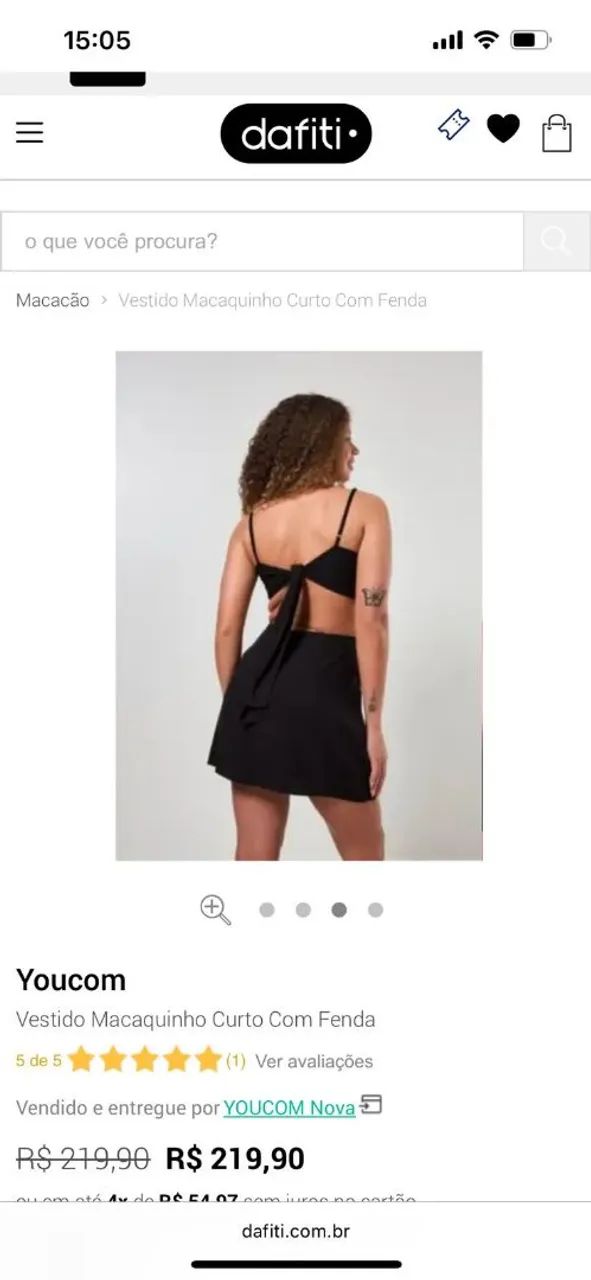 Vestido Macaquinho Curto Com Fenda Youcom Roupas Itanhangá