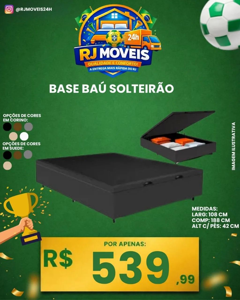 Bases de cama / baú ( Solteirão, Viúva ) - Foto 2