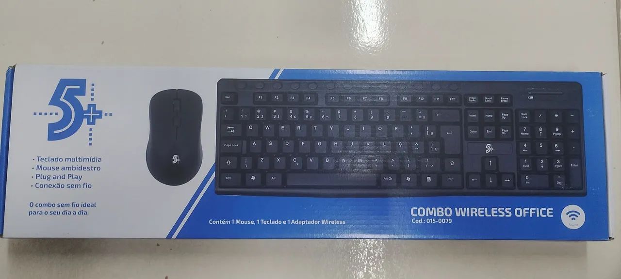 Kit teclado e mouse sem fio