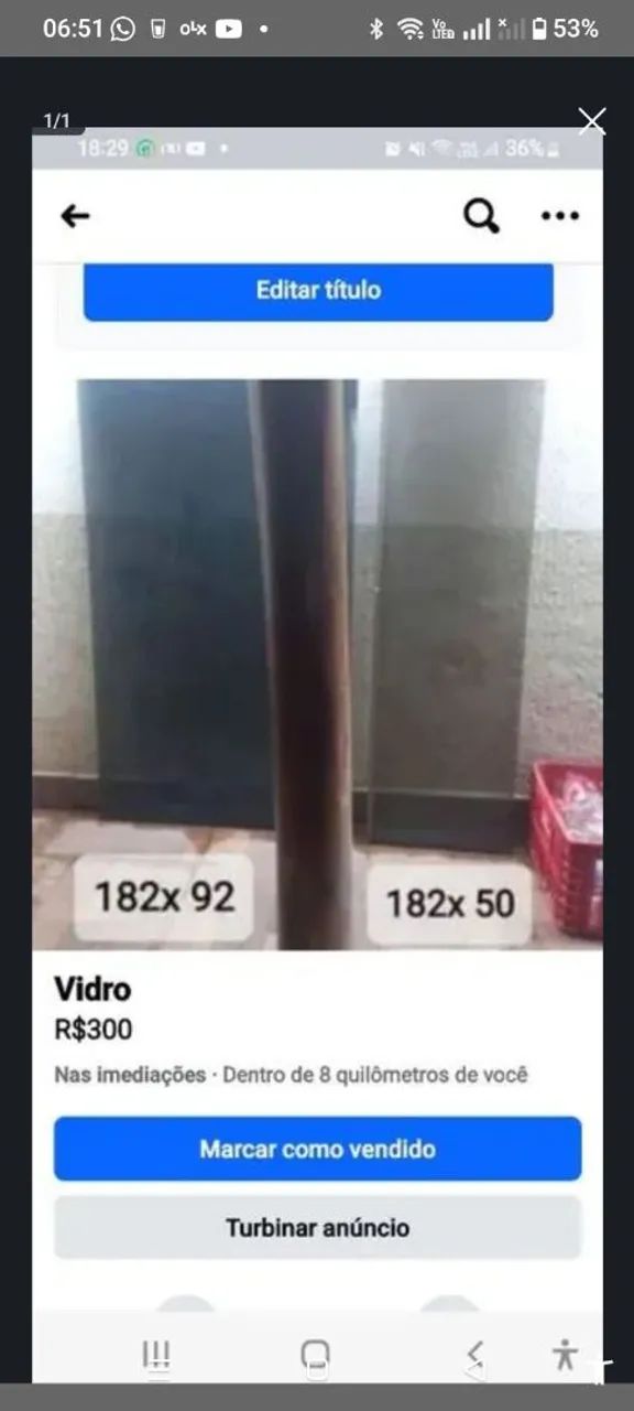 Vidro  182x92