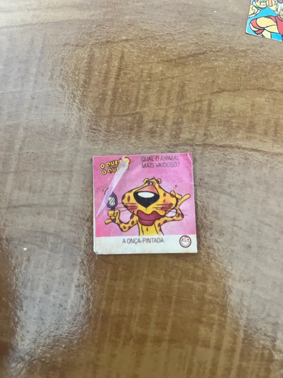 ELMA CHIPS 1990 FIGURINHA O QUE É, O QUE É? ONÇA PINTADA
