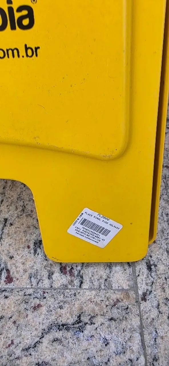 Placa Sinalizadora Bralímpia Piso Molhado Compacta Amarela - Foto 4