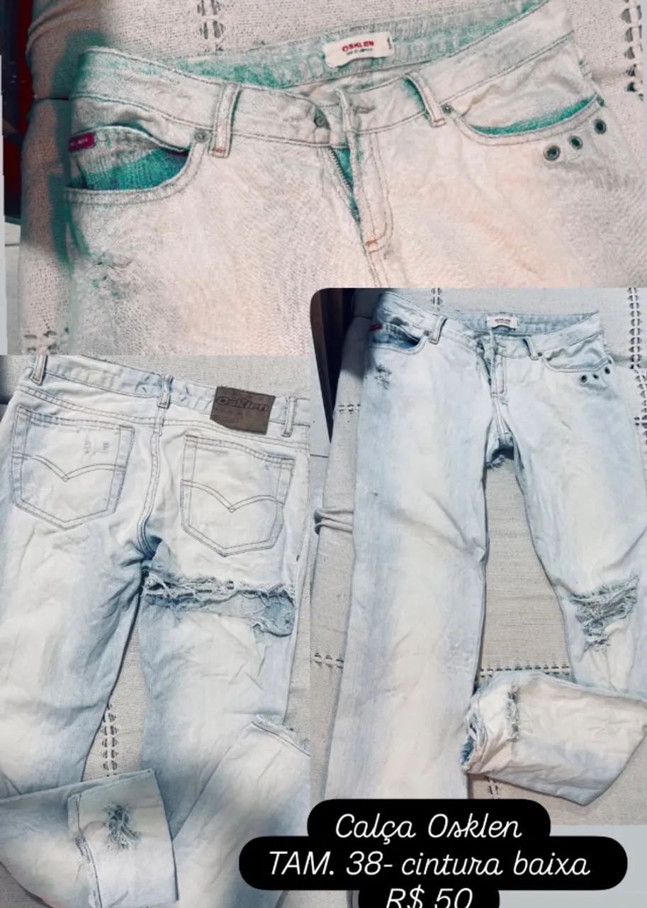 Calça Osklen tamanho 38 . Cintura baixa.  50