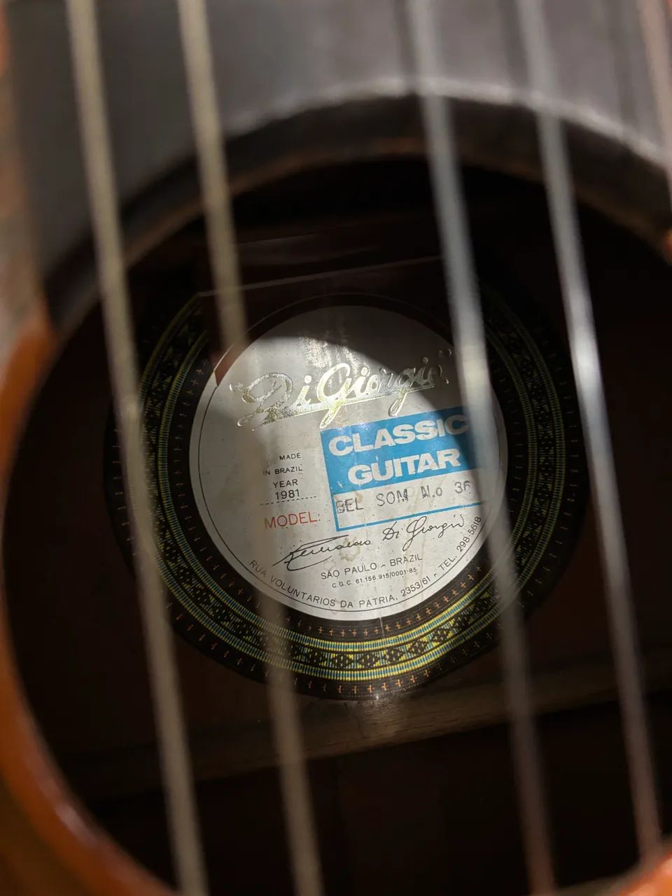 Violão DiGiorgio, N°36 Classic Guitar, 1981. + Capa + as 4 cordas no violão. (Usado)  - Foto 6