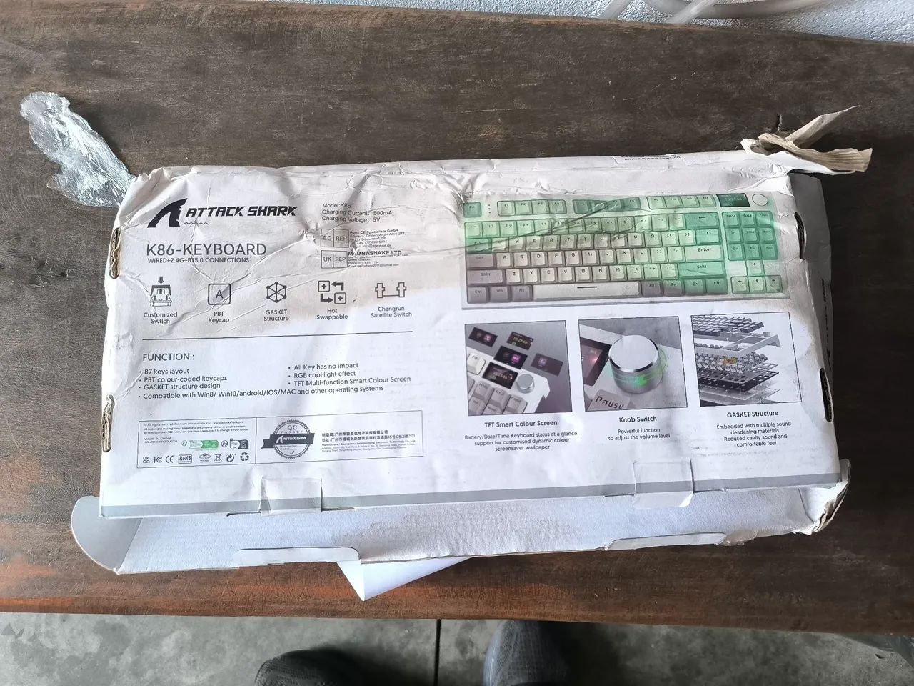 Teclado attack shark K86 preto - Foto 3