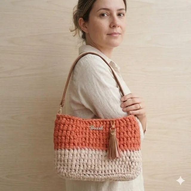 Bolsa de Crochê Artesanal Moda Brasil  - Foto 2