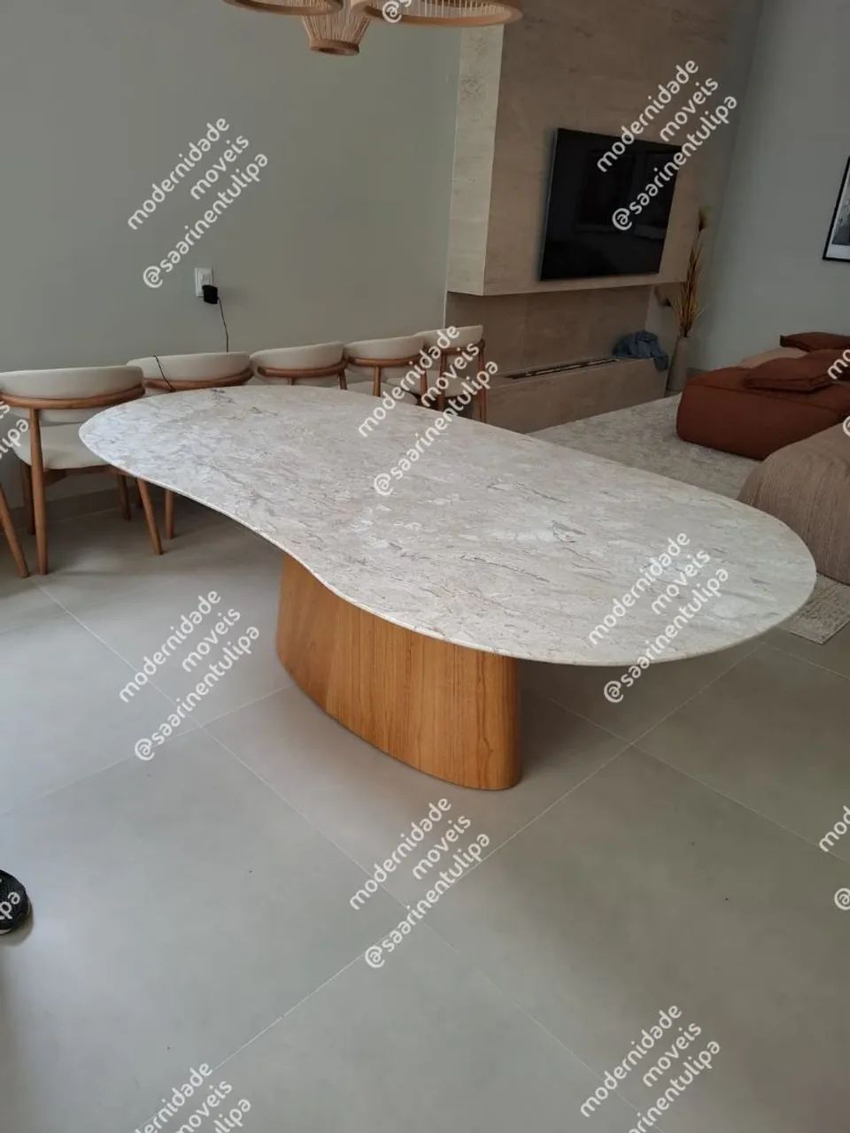 Base cone freijó + tampo orgânico 2.20x1.10 bege bahia - Foto 4