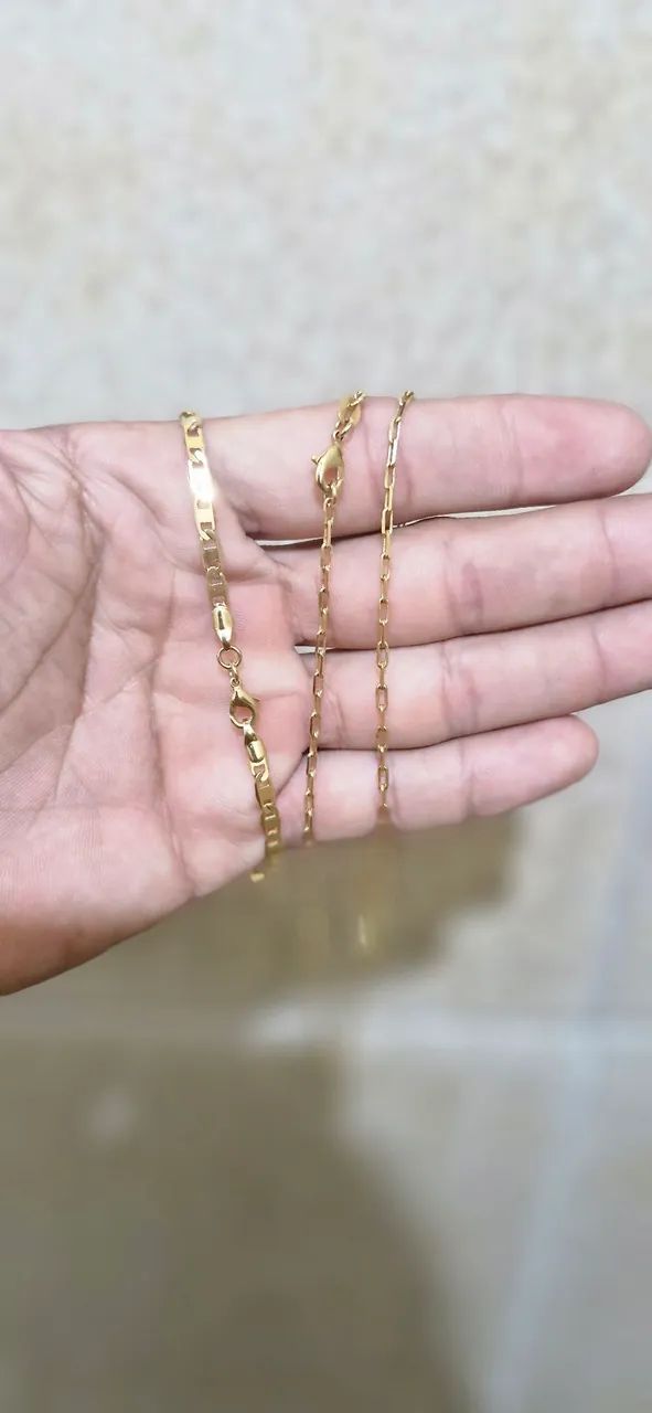 Corrente e pulseira magold 18k 