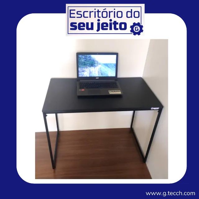 Escrivaninha NOVA Mesa Multiuso Estilo Industrial para Notebook Computador Estudo Office - Foto 5