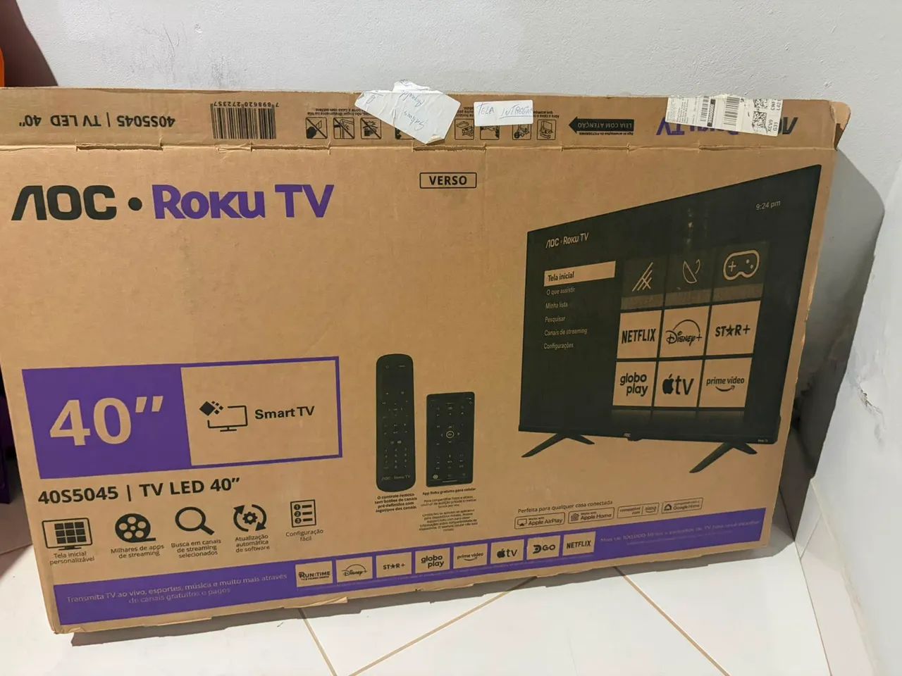 Tv roku 40 polegadas com tela trincada  - Foto 3