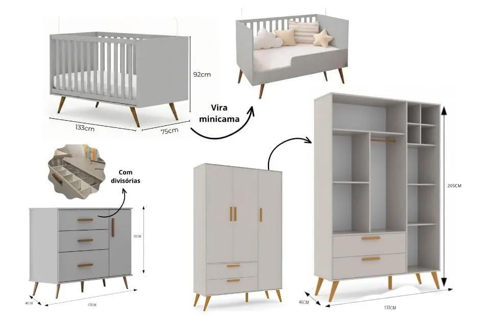 Quarto infantil completo 100% MDF - Matic - Foto 2
