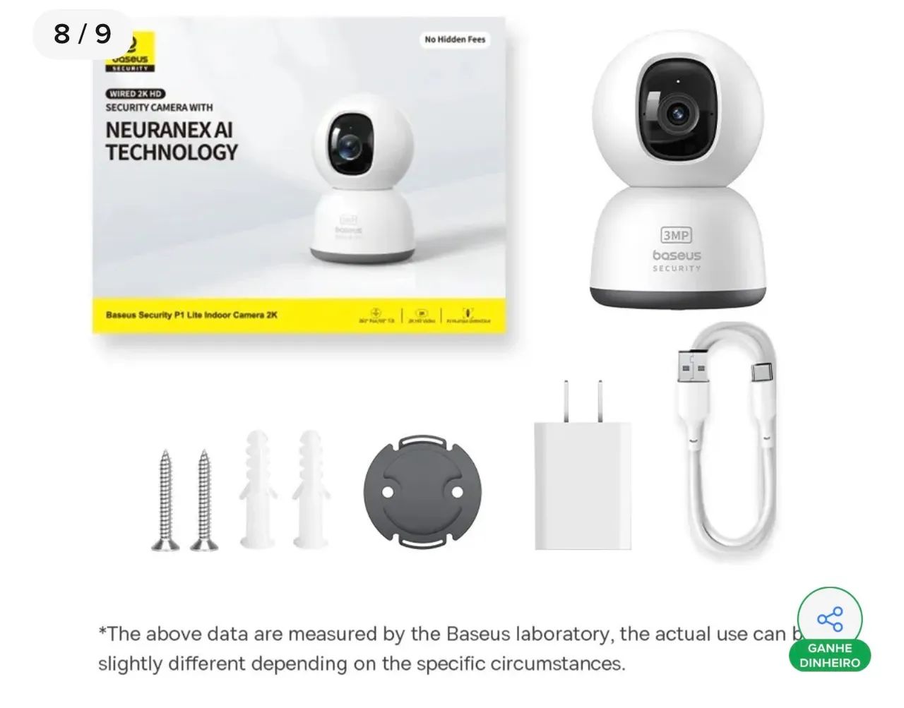 Câmera Ip De Segurança - Baseus Security Branco - Foto 3