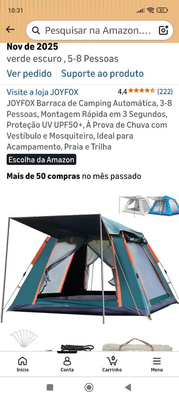 Barraca automática joyfox 2,40*2,40