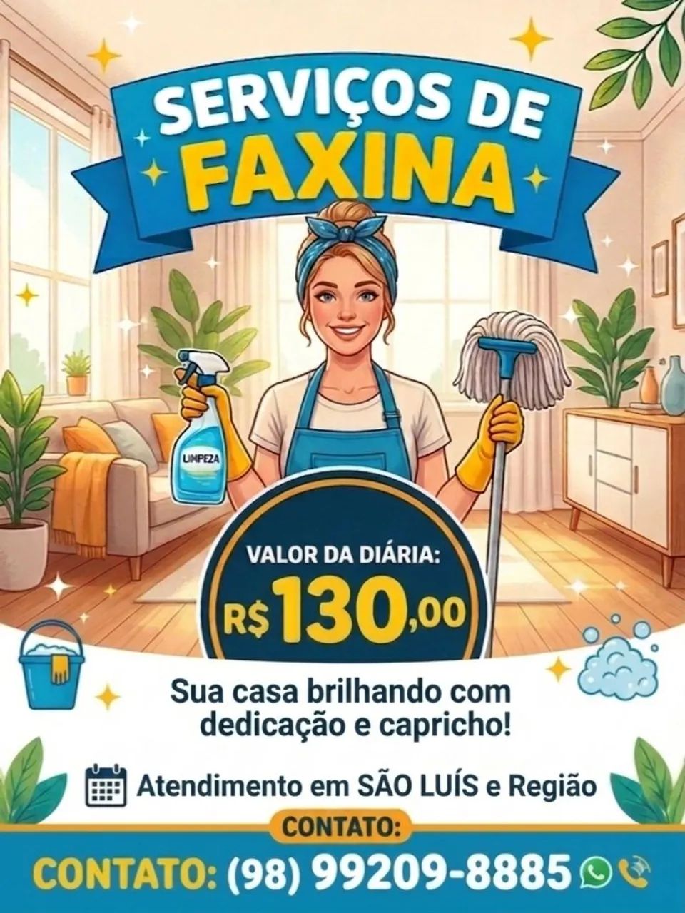 Faxina com dedicação 