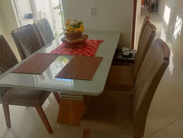 Mesa retangular 6 cadeiras 1,60 x 90 cm - Foto 3