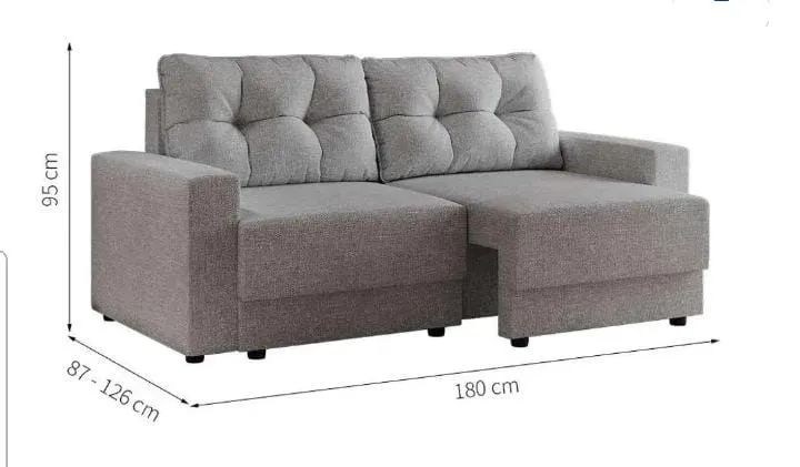 Sofá retrátil cinza 1.80cm 2 lugares418478615923281923