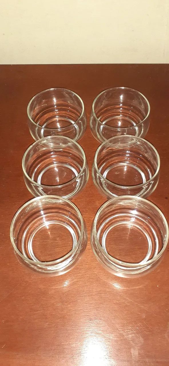 Jogo de 6 potes de vidro de sobremesa 250ml
