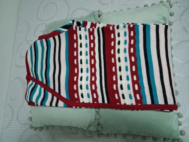 Maxi Casaco de Tricô Estampado - Foto 4