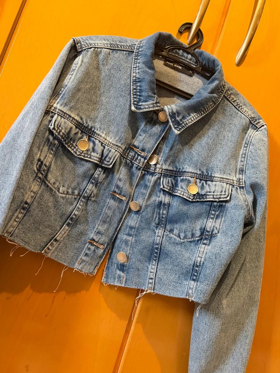 Jaqueta cropped jeans 