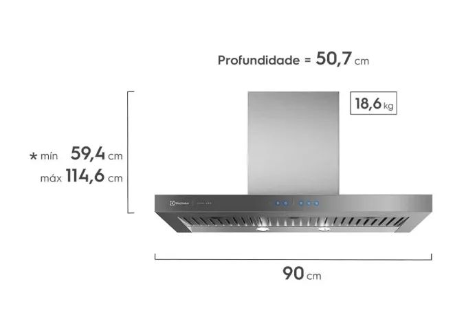 Coifa de Parede Electrolux Home Pro 90CTU