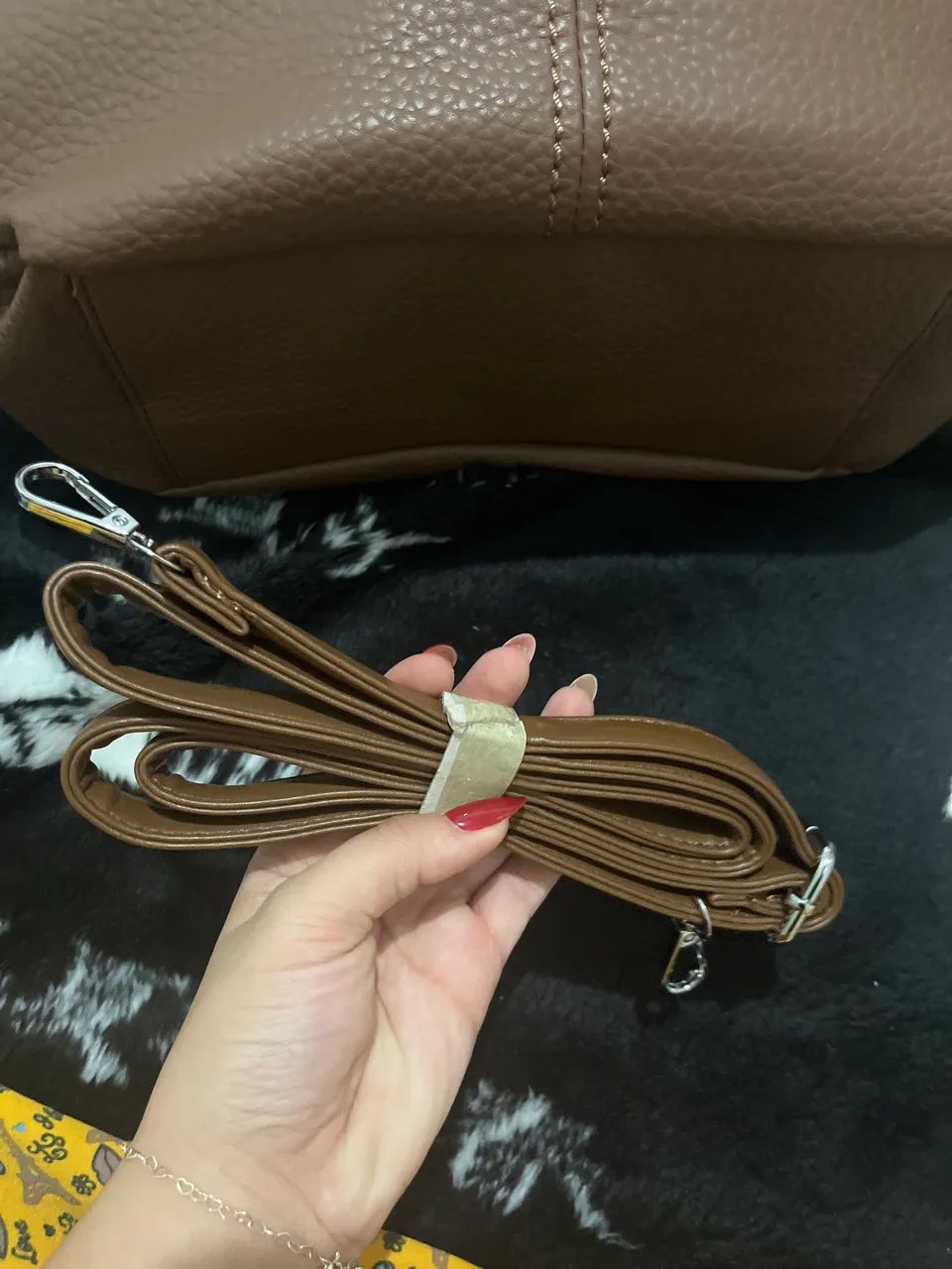 Bolsa de ombro slouchy marrom - Foto 5