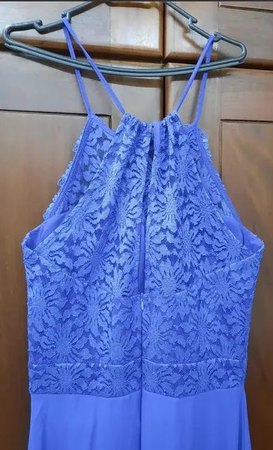 Vestido de Festa Azul Com Renda  - Foto 3