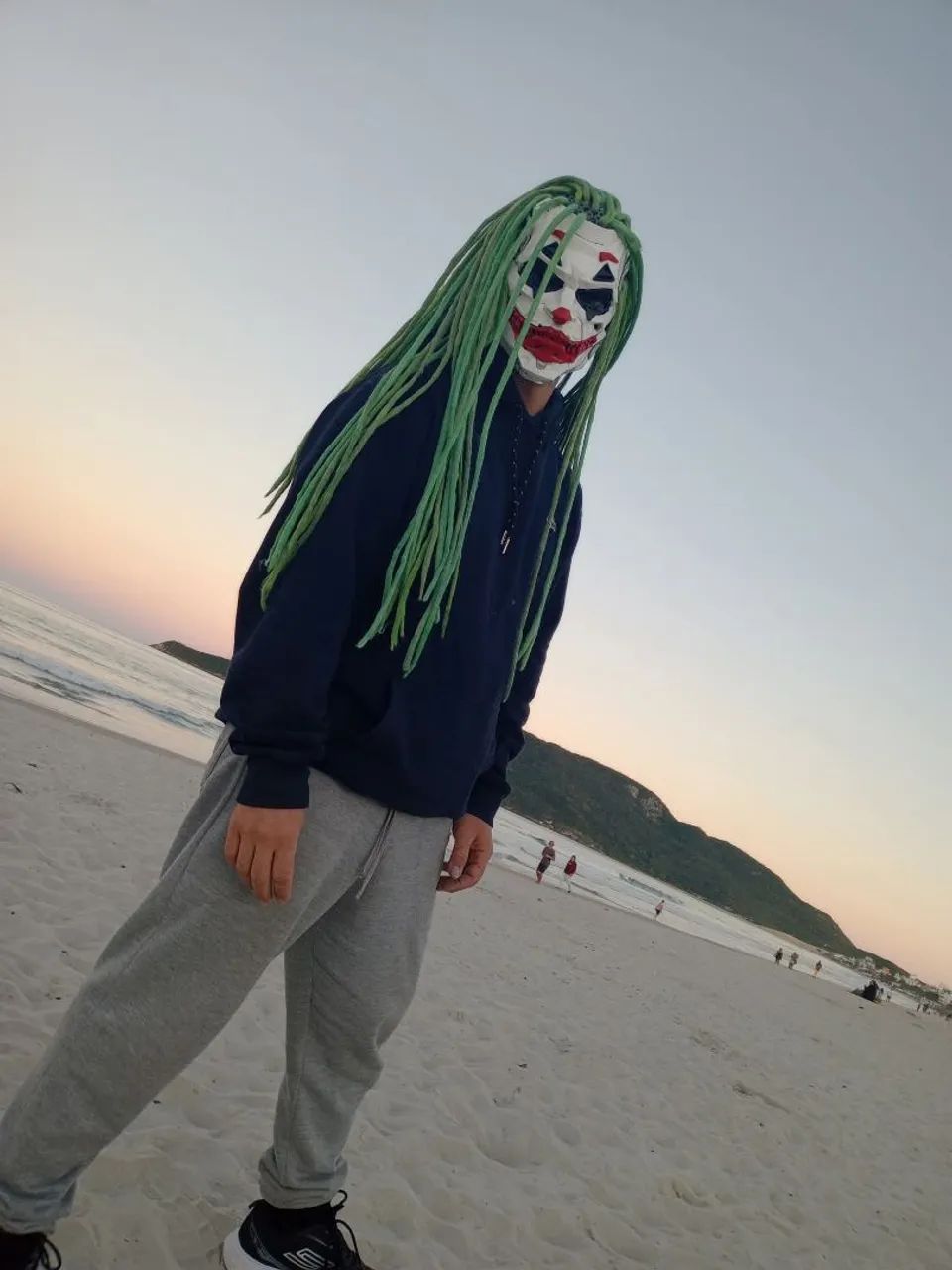 Máscara Coringa Cyberpunk Cosplay com Dreadlock.Impressão 3D.Pintura Premium  - Foto 5