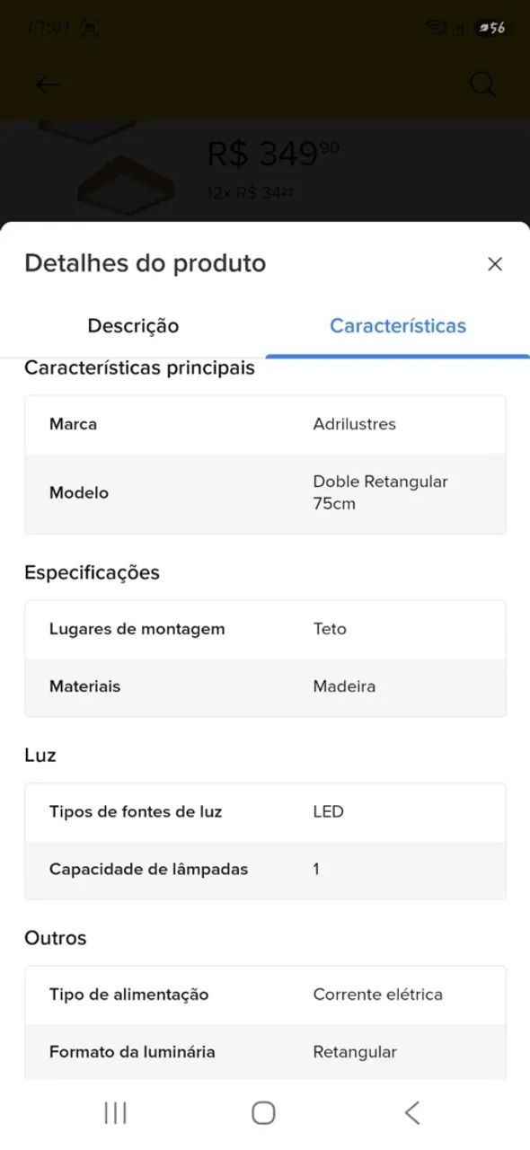 Lustre Madeira (Retangular) - Foto 4