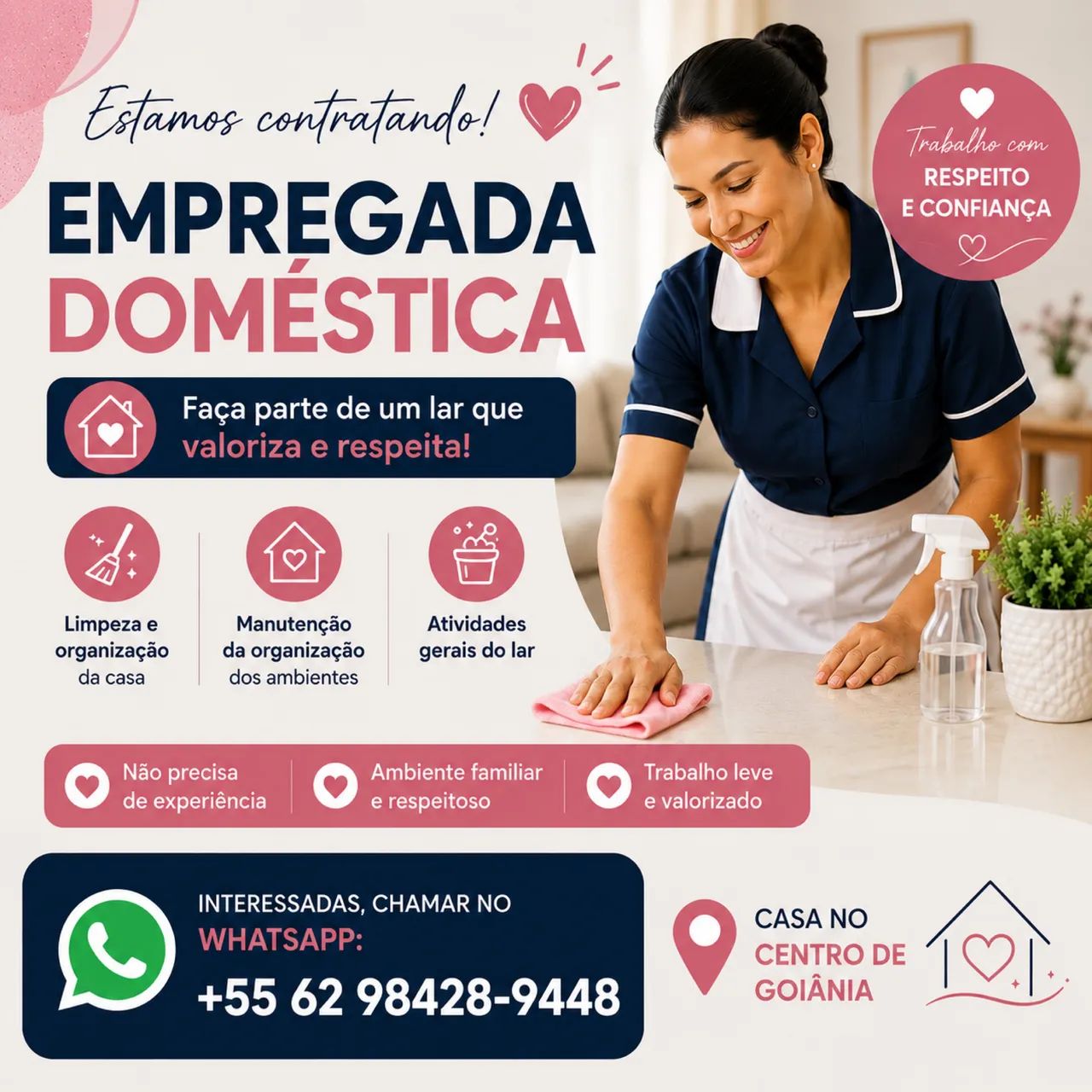  VAGA: Empregada Doméstica | Centro de Goiânia - Foto 2