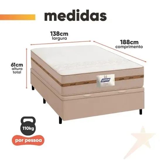 CAMA BOX BAÚ E COLCHÃO - Foto 4