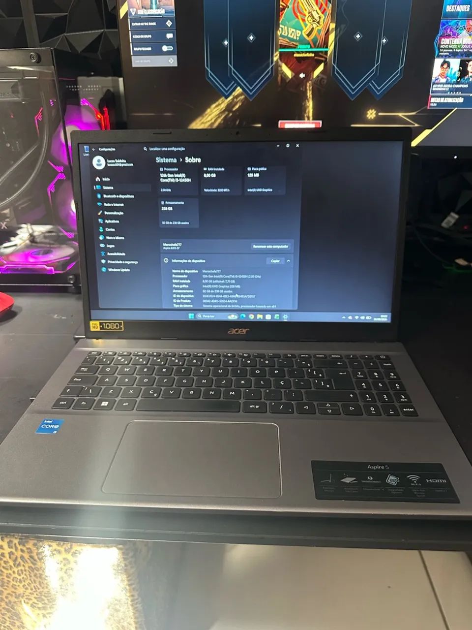 Notebook Acer Aspire 3  Muito Conservado + Carregador - Foto 3
