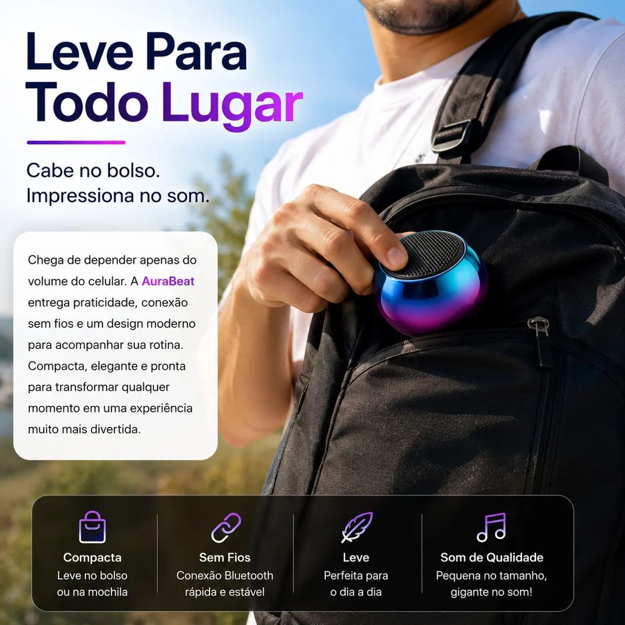 AuraBeat Bluetooth portátil  - Foto 3