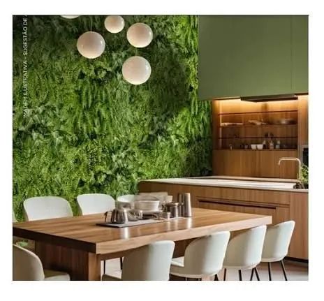 Papel parede jardim vertical de plantas  - Foto 4