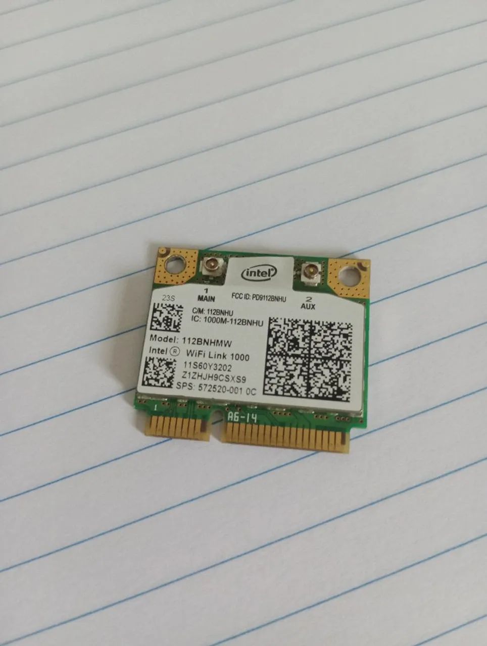 Placa Wi-Fi Intel WiFi Link 1000 - Mini PCI-E