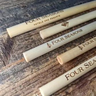 100 Canudos De Bambu Personalizados Com Nome Logo Ou Marca