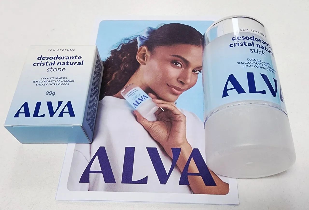 2 Desodorantes Alva Cristal Natural (Novo/Sem uso)