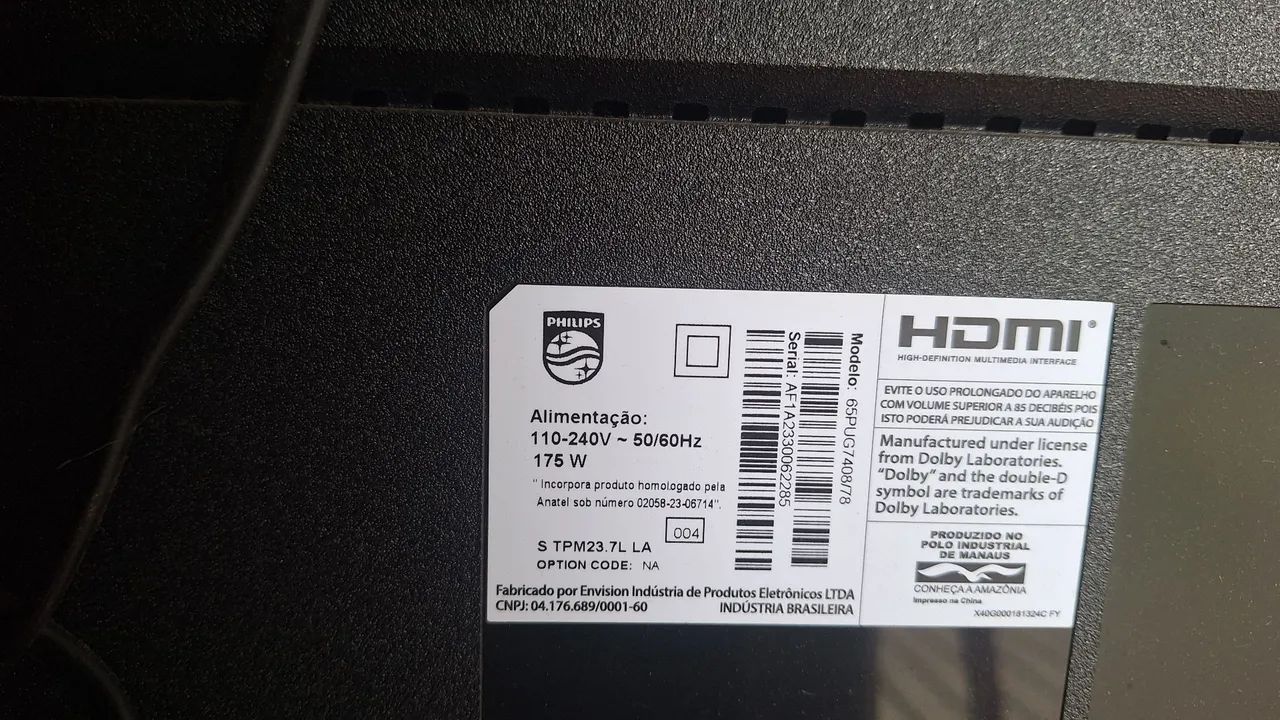 TV PHILIPS 65 POLEGADAS TELA QUEBRADA  - Foto 3