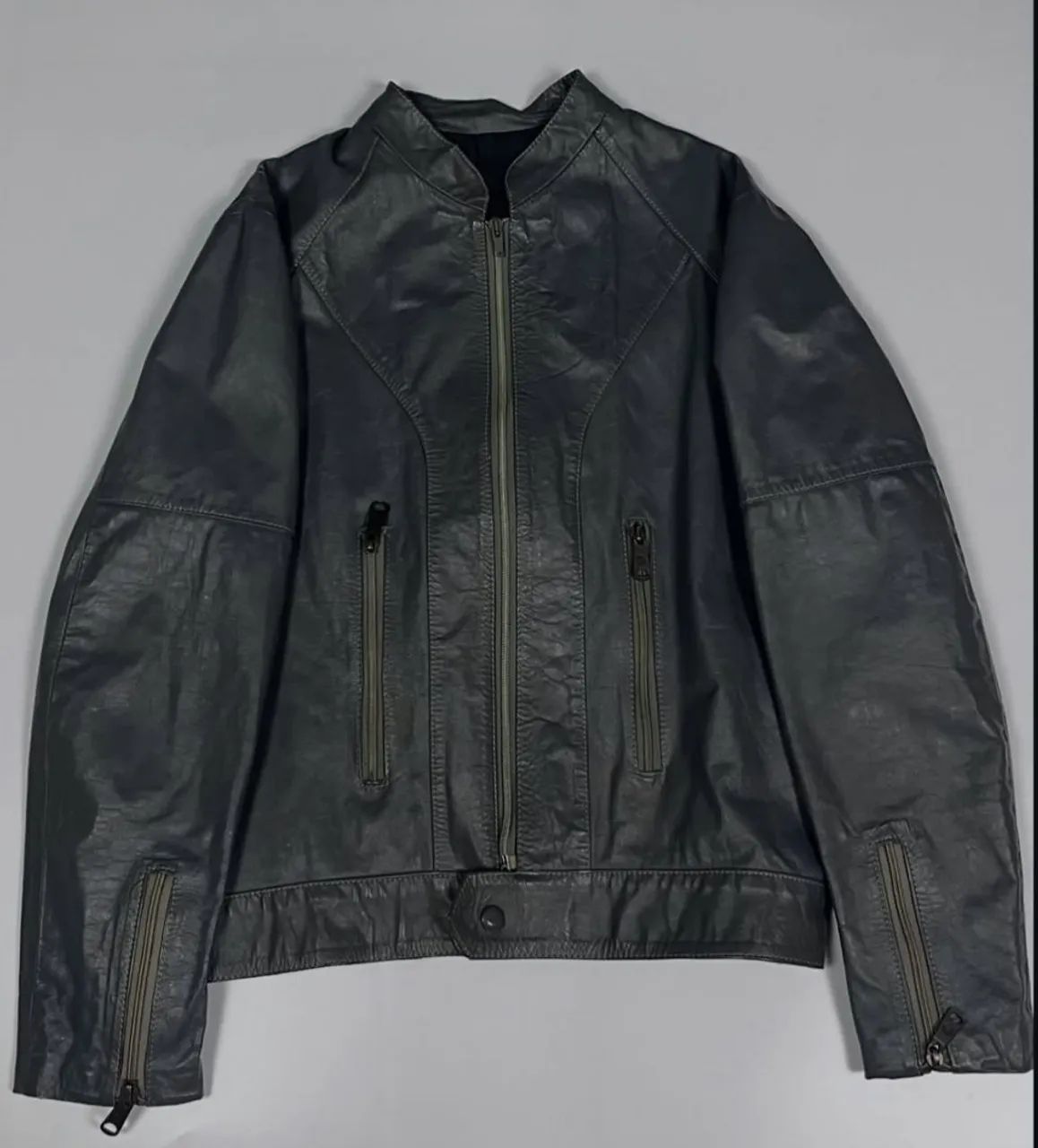Jaqueta de couro biker legítimo 