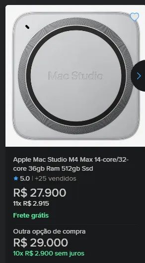  Apple Mac Studio M4 Max 14-core/32-core 36gb Ram 512gb Ssd Apple Mac Studio M4 Max 14-cor - Foto 2
