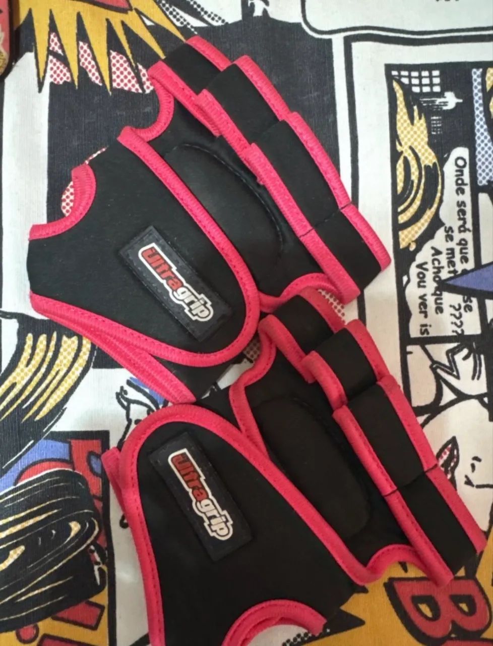 luva ultragrip preta e rosa academia