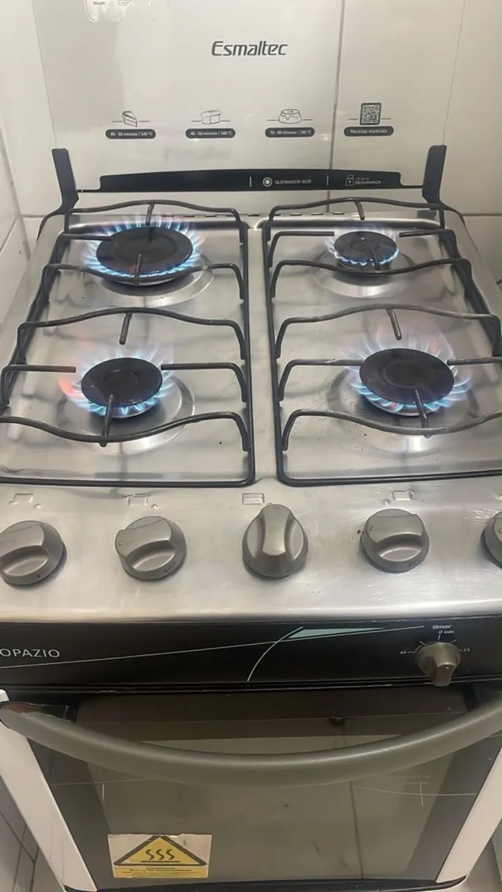 Fogão 4 Bocas Esmaltec Topázio Branco - Acendimento Automático e Timer (220V) - Foto 2