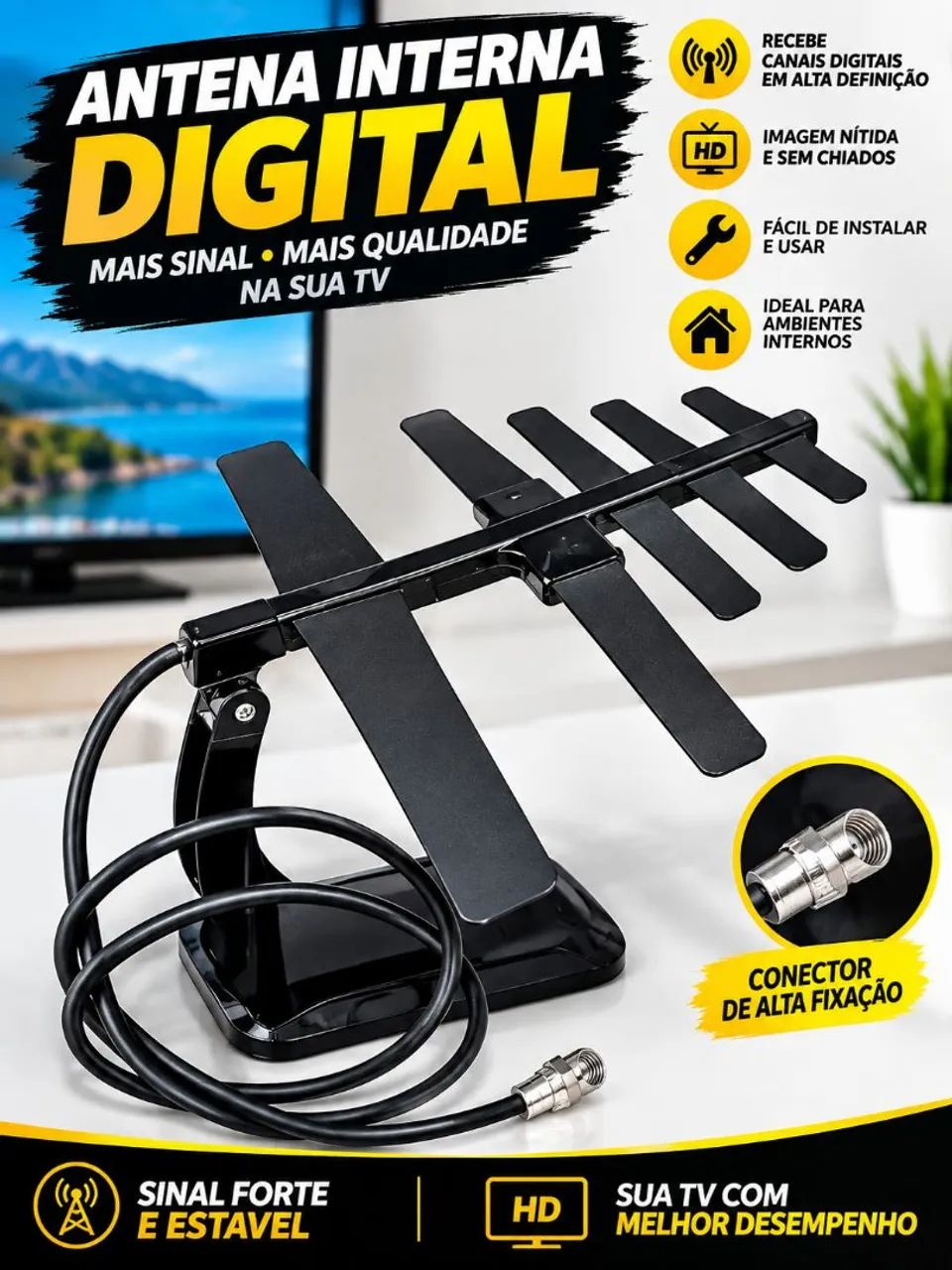 Antena Interna Digital Prime Tech Super 1000