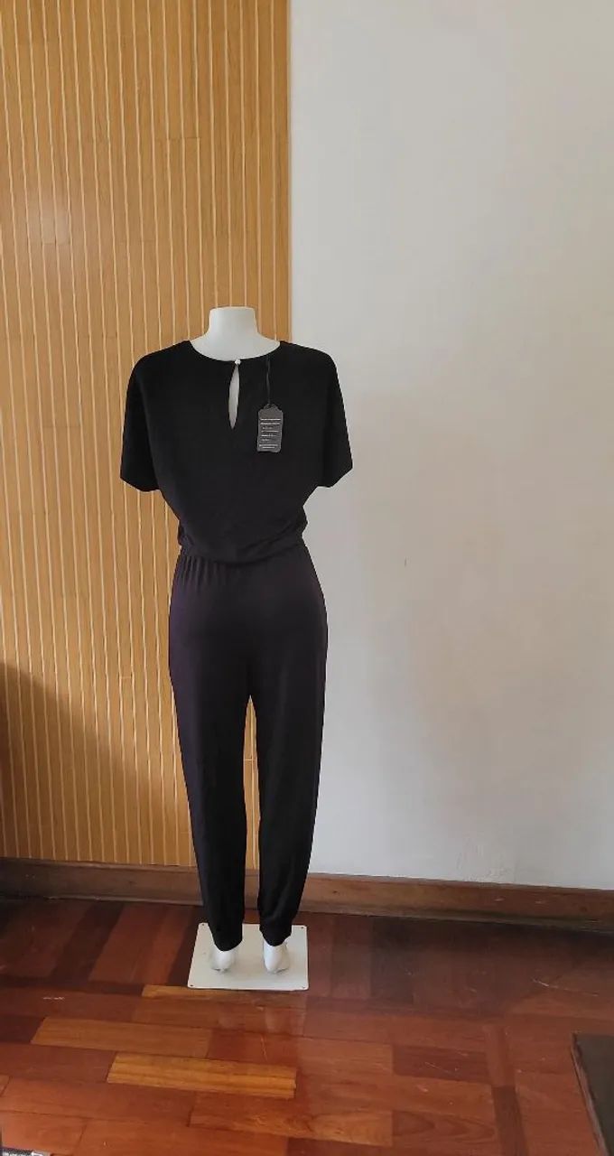 Macacão preto longo casual novo tam M - Foto 3