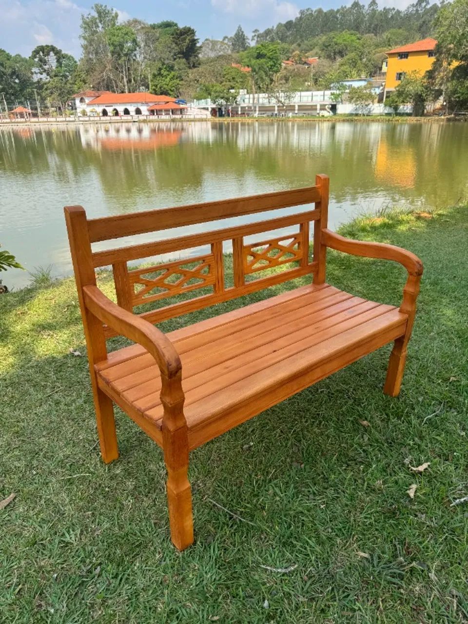 Compartilhar Banco Namoradeira 120cm Madeira Rustica - Foto 5
