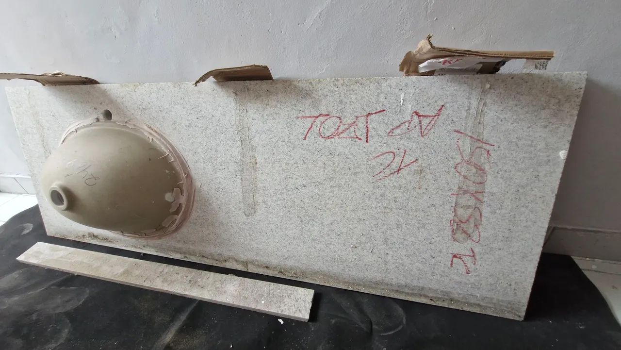 Bancada de pia de mármore com cuba  - Foto 4